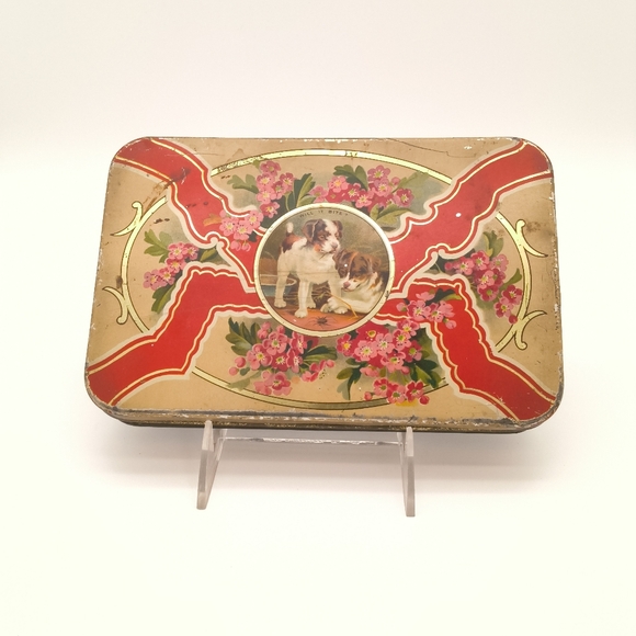 Source Unknown Other - Antique 1910s "Will It Bite?" Puppy Dog Litho Tin | French Modèle Déposé